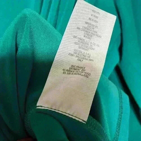 Susan Graver Liquid Knit Turquoise Blue Assymetrical Top Size XL - Picture 6 of 6